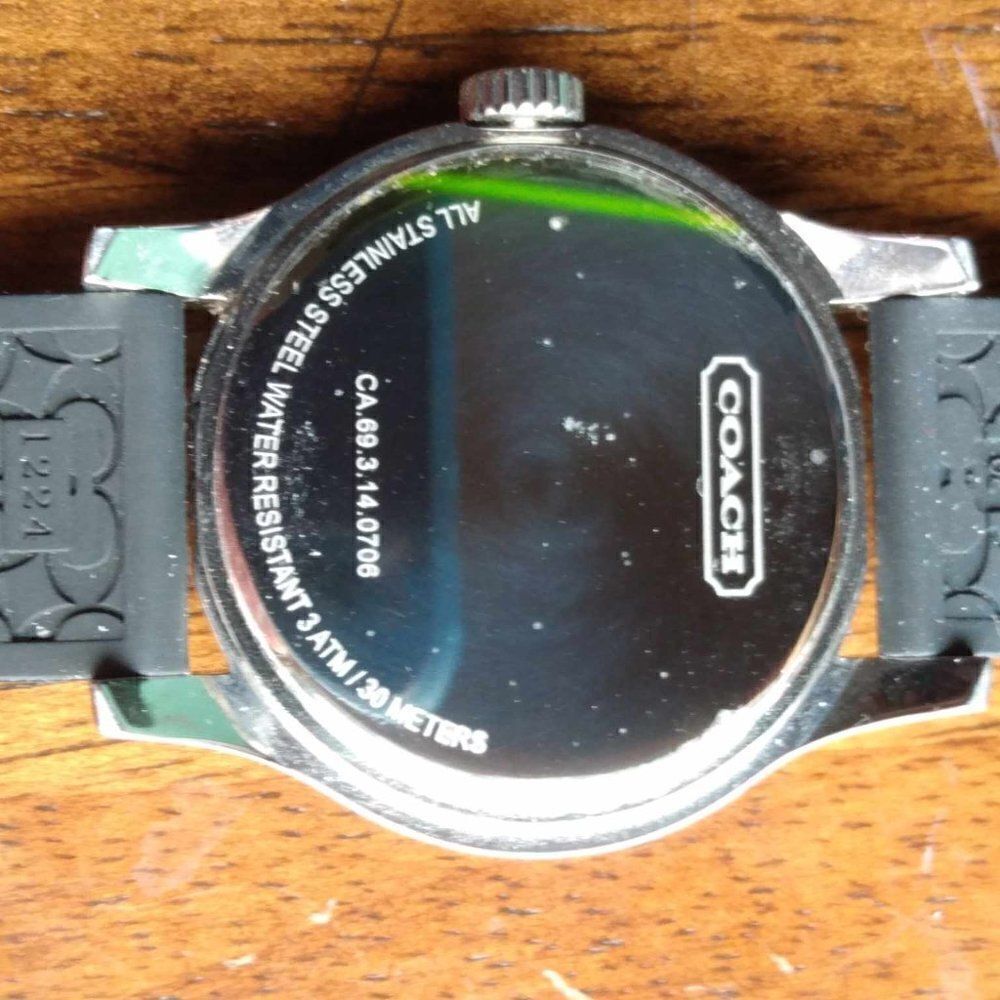 Mens Black Coach Watch Running - Picture 2 of 9